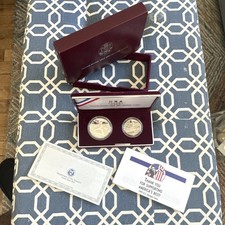 1992-S Proof Olympic Commemorative Silver/Clad $1 Set Baseball Gymnast picture