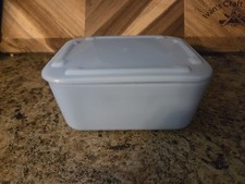 Vintage Mckee Blue Square Dish With Lid picture