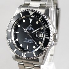 ELGIN TREASURE Diver 350m FK-272 Men's Watch 40mm Vintage New Battery picture