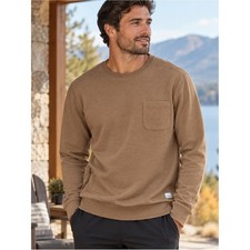 Vuori Jeffreys Pullover Men's L Walnut tan Heather Brown Crewneck quiet luxury picture