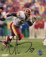 Ken Harvey Signed Washington White Jersey Running Action 8x10 Photo - (SS COA) picture