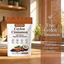 Metabolae Ceylon Cinnamon Capsules With , Non-GMO, Gluten Free, 300pcs picture