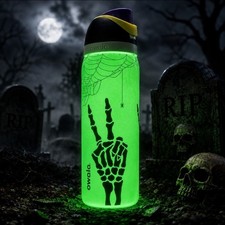 Owala FreeSip 32oz Glow in the Dark Halloween Skeleton Hand Water Bottle picture