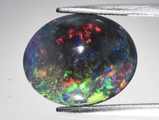 💎 2.68ct 13.5x10.8mm Oval Cabochon Smoked Welo Opal -Color Play, Ethiopia Gem picture