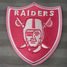 🔥PREMIUM PINK Oakland Las Vegas Raiders Patch Iron On Embroidered Beautiful 4+” picture