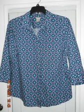 Chico's 3/4 length sleeve multi color button down top-Chico's SZ 3-US SZ 16-NWOT picture