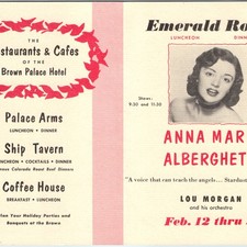 c1950s Brown Palace Hotel Denver CO Emerald Room Anna Maria Alberghetti Program picture