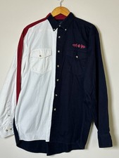 Vintage Wrangler Shirt Mens L Red White Blue Colorblock Western Button Up picture