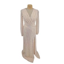 Windsor Sequin Maxi Gown M Champagne Formal Ethereal Feminine Holiday Party Gala picture