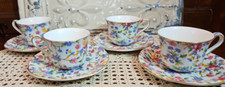 Set of 4 Vtg Royal Winton Grimwades “Old Cottage” Chintz Teacup & Saucer Sets picture