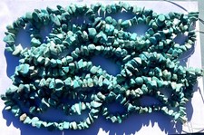 OLD STOCK KINGMAN TURQUOISE NUGGET BEADS 16” STRANDS 146 CARATS EACH picture