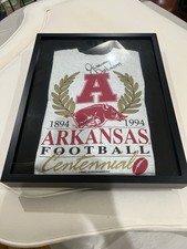 Framed Jimmy Johnson 16x20 Autographed Arkansas Football Centennial T-shirt picture