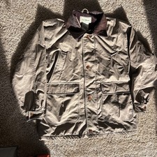 Vtg LL Bean Jacket Mens Large Field Barn Chore Leather Collar Wool Lined Hunting picture