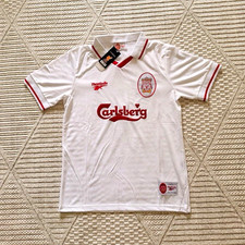 Reebok Liverpool FC Soccer Jersey Carlsberg White/Red Short Sleeve Men’s L picture