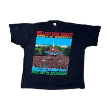 Vintage 1995 Million Man March Rap Tee Black History T-Shirt Size XXL (26 x 29) picture