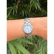 VTG 1990s Movado Olympian Watch Stainless Steel Roman Numeral 84.A1.827.2 picture