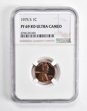 1975-S Lincoln Memorial Cent 1c PF69 RD UCAM NGC Brown Lbl picture