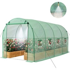 VEVOR Walk-in Tunnel Greenhouse 15 x 7 x 7 ft Galvanized Frame PE Cover Green picture