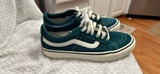 Vans Low Top Skate Sneakers Teal/White Lace Up Men’s Rubber Sole picture