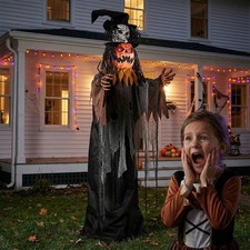 Halloween 6FT Tall Scary Skeleton Pumpkin Man for In/Outdoor Holiday Decorations picture