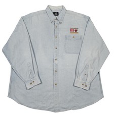 Vintage Chicago Bulls 1997 NBA Champs Denim Shirt Mens 2XL Lee Sport Embroidered picture