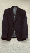 Custom Made By Famous Tailor Mens Slim-Fit Solid Suit Black 38R Wool Handpicked picture