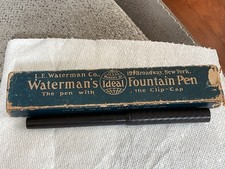 VINTAGE ANTIQUE WATERMAN’S IDEAL FOUNTAIN PEN #12 BLACK GOLD NIB + BOX USA MADE picture