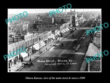 Ottawa Kansas The Main Street & Stores c1909 Large Historic Old Photo picture