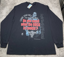 Vintage 90's WWF The Rock Shirt Men's XL Black Deadstock Delta Pro Hologram Tag picture