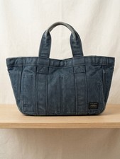 Authentic PORTER Yoshida Co. Denim Tote Bag Olive Green Khaki Washed Japan picture