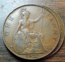 1922 Great Britain UK Large Penny George V picture