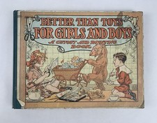 Rare 1908 Antique Victorian “Better Than Toys For Girls &Boys” Color, Cut &Paste picture