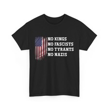 No Kings No Fascists No Tyran T-Shirt, No Kings in America USA Flag Shirt picture