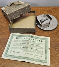 Antique Rhodes Kriss Kross Razor Strop 1920s Nickel Blade Sharpener Box  picture