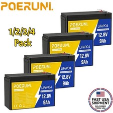 1/2/3/4 Pack 12V 9Ah LiFePO4 Battery Built-in BMS for RV Solar Power NEW Lithium picture
