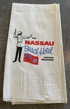 Vintage Nassau Beach Hotel Bahamas Paper Napkin Saved Unused Souvenir 1960s picture