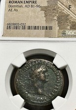 Domitian AE As NGC F AD 81-96 Virtus picture