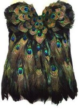 Sexy Burning Hot Black Raven Peacock Feather Corset USA Made 4 U picture
