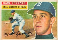 1956 Topps #83a Karl Spooner : gray back picture