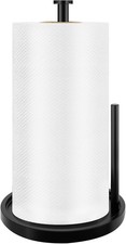 STWWO Countertop Paper Towel Holder Stand Weighted Base Stainless Steel Black picture