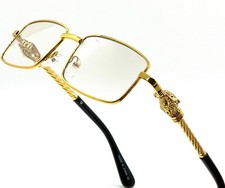 Vintage Gold Frame Rimless Luxury Men's Hip Hop Clear Lens Retro Fashion Glasses picture