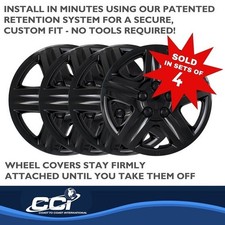 Gloss Black Wheel Covers Set of 4 Fits 2006-2013 Chevrolet Impala IWC43116BLK picture