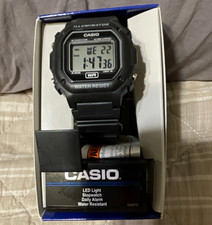 Casio Illuminator Digital Watch LED Backlight Stopwatch Alarm WR Black Resin Box picture