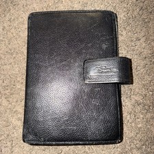 Longchamp Pocket Ranger Black Binder Mini 6 Ring W Leather Filofox Insert picture