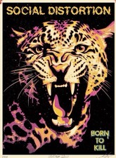 Obey Born To Kill Print Social Distortion Signed Shepard Fairey Presale 9/25 picture