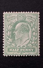 GB King Edward Vll 1/2d Harrison 15x14 Pale Green SG.279 Mint NH Well Centred VF picture