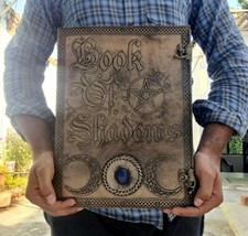 Book Of Shadows, Leather Grimoire, Leather Journal, Magic Book, Celtic journal picture