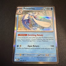 Primarina 020/084 Holo Rare English Pokemon TCG HP 150 Water Stage 2 2016  picture