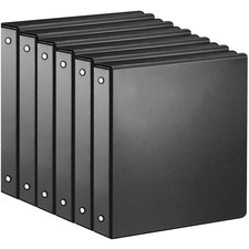 SUIN 1-inch 3 Ring Binder with 2 Interior Pockets, 1''Durable 1 Inch, Black picture