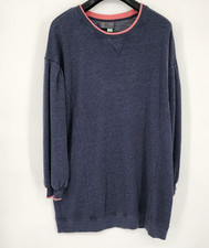 NEW Anthropologie Saturday Sunday Fleece Tunic Dress Size Large Navy Blue NWT picture